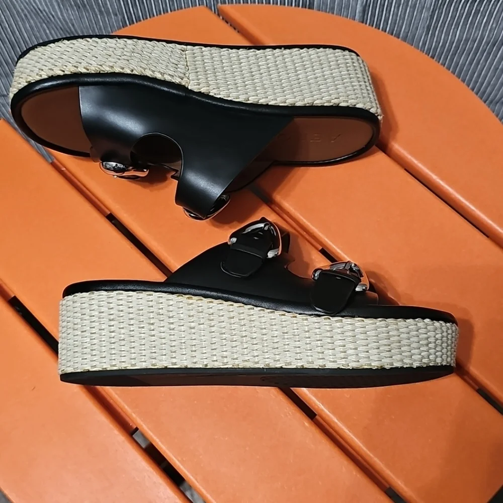 Aerosoles‎ Darcy Wedge Platform Double Buckle Sandal Women’s 7M NWOT Condition